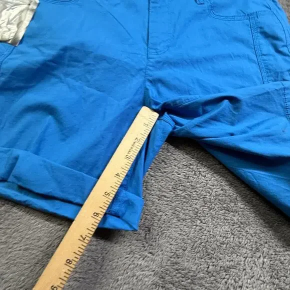 DKNY Jeans Womens Roll Up Shorts NEW 8 Blue Bermuda 32" Waist Stretch Cotton - Picture 8 of 8